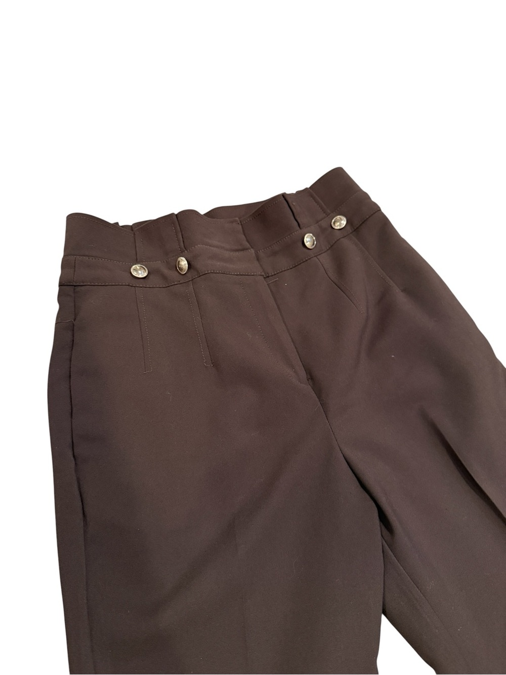 New York & Company High-Waisted Tailored Trousers in Chocolate Brown - Picture 2 of 10